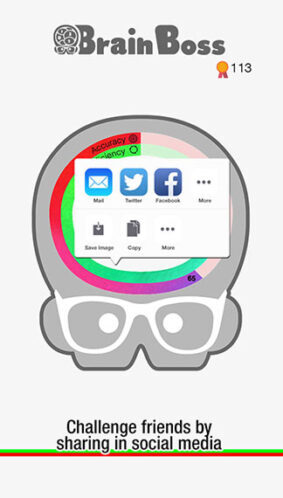 Brain Boss Challenge Friends by Sharing in Social Media