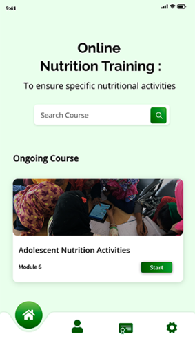 Online Nutrition Training to ensure nutritional activities
