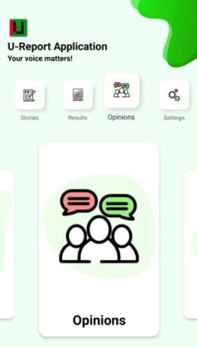 Opinions page U-Report Application
