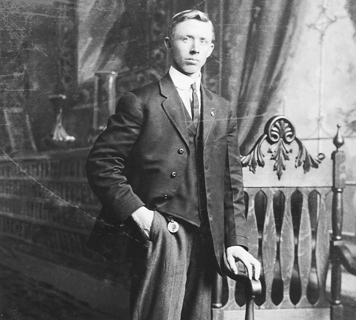 image of a man before photo restoration