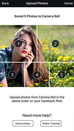 Saved Five Photos to Camera Roll Grido for Facebook