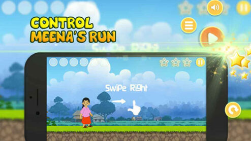 Swipe Right to make Meena run