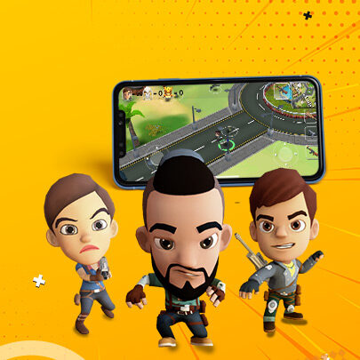 Treasure Wars Characters in a Frame with Mobile