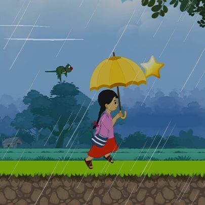 Meena and Umbrella in Facebook Game