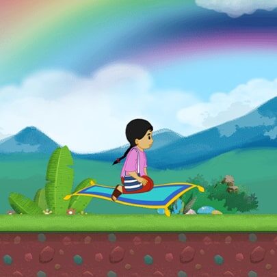 Meena in Magic Carpet from Facebook Game