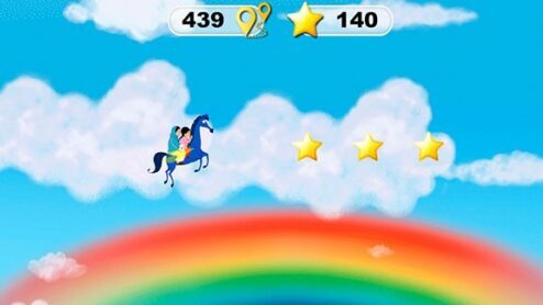 Meena in magic horse with stars