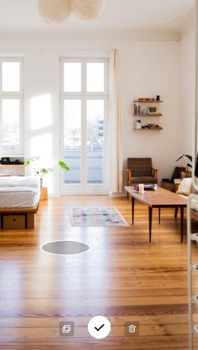 Camera View from AR Furniture App