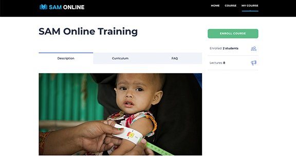 Website Mycourse Page to Enroll the Course