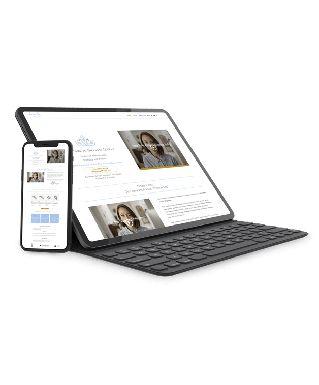 Font page of Shaanti Jewels Website.