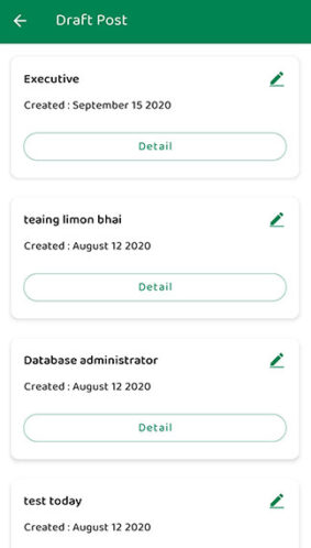 Draft Post Of Employer App Screenshot
