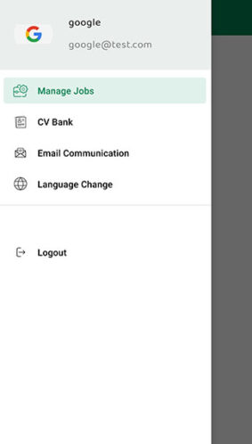 Menu Employer App Screenshot