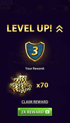 Level Up Screenshot In Blackjack 21 Card Game