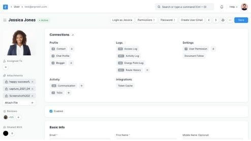 ERPNext User Management Screenshot