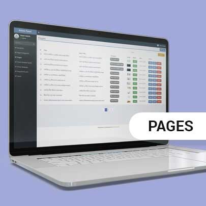 Pages of Backend Website.