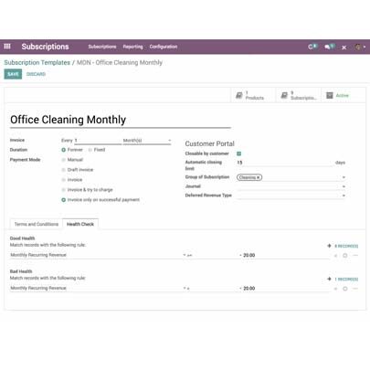 Odoo subscriptions module