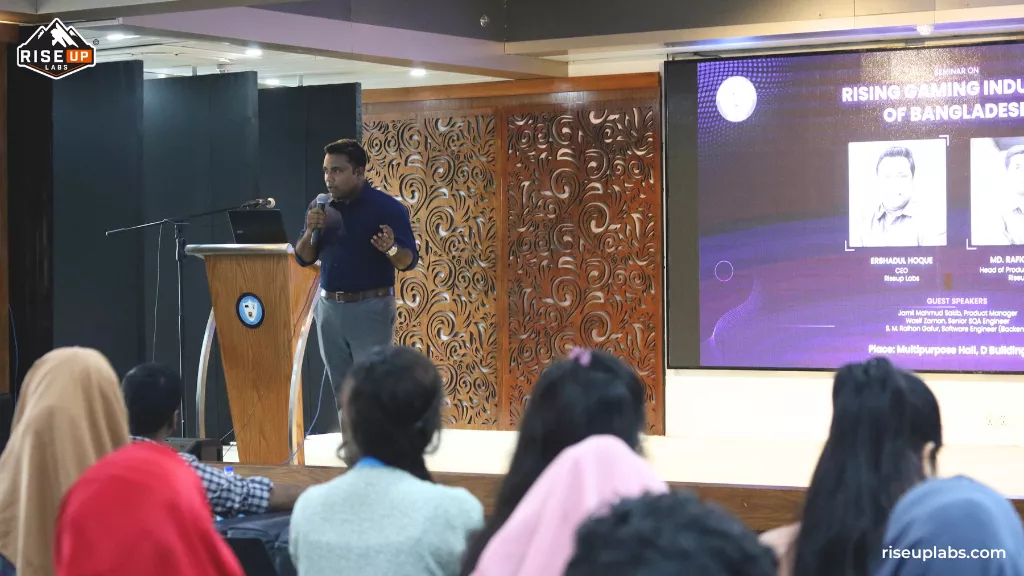 Mr. Ershadul Hoque giving speech at the workshop