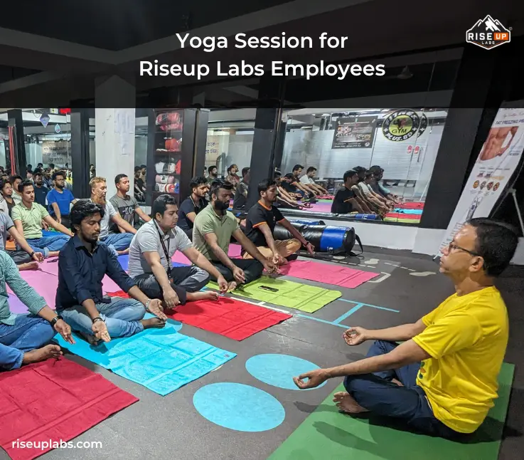 Inner thumbnail of Riseup Labs Arranged Yoga Sessions for Employees to Promote Health and Wellness insight
