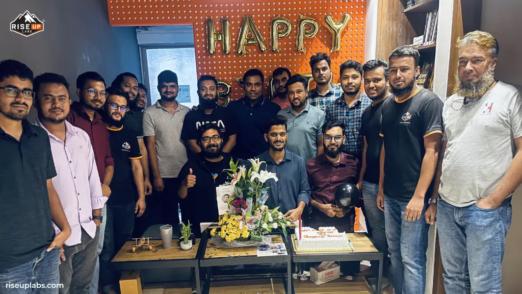 CEO Mr. Ershadul Hoque with Team Riseup Labs at his Birthday Celebration Program
