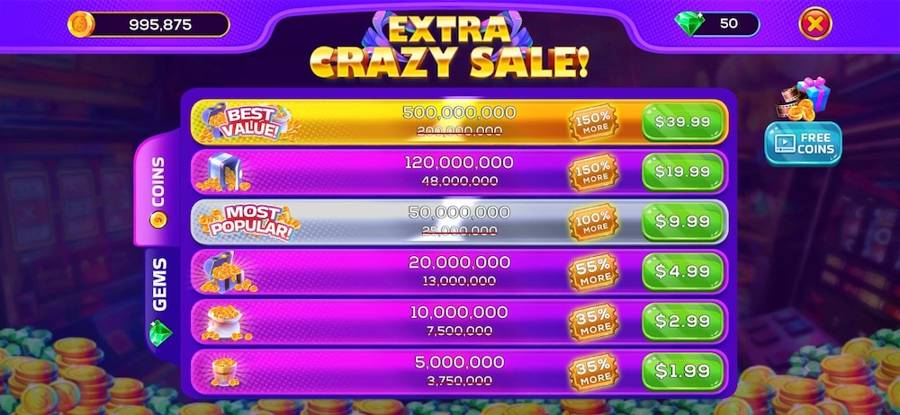 crazy slot royal casino game in-app purchase
