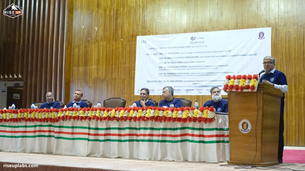 CUET VC Professor Dr. Mohammad Rafiqul Alam is Giving Speech at the Opening Ceremony