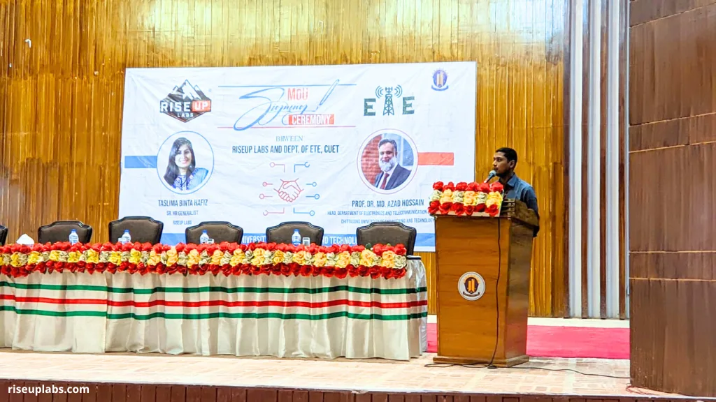 Md Rafiquzzaman Giving Speech on Journey of Riseup Labs