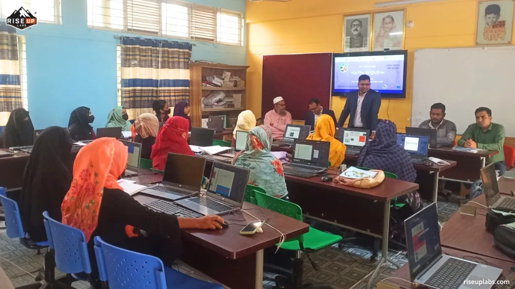 Riseup Labs’ Director Md. Moshiur Rahman Introducing the Trainees with the Her Power Project