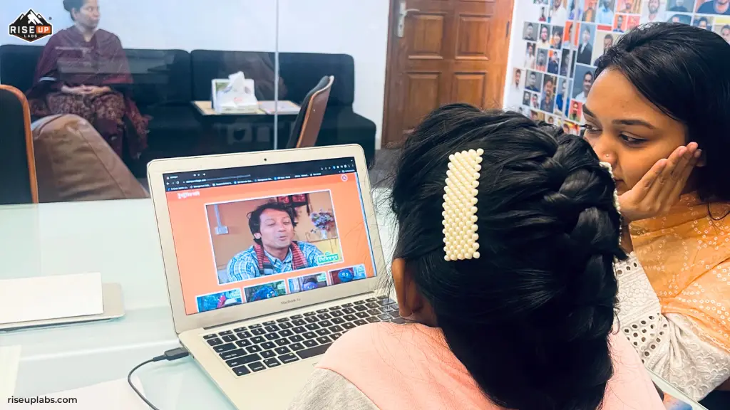 UAT Participant Children Watching Videos on Sisimpur Website