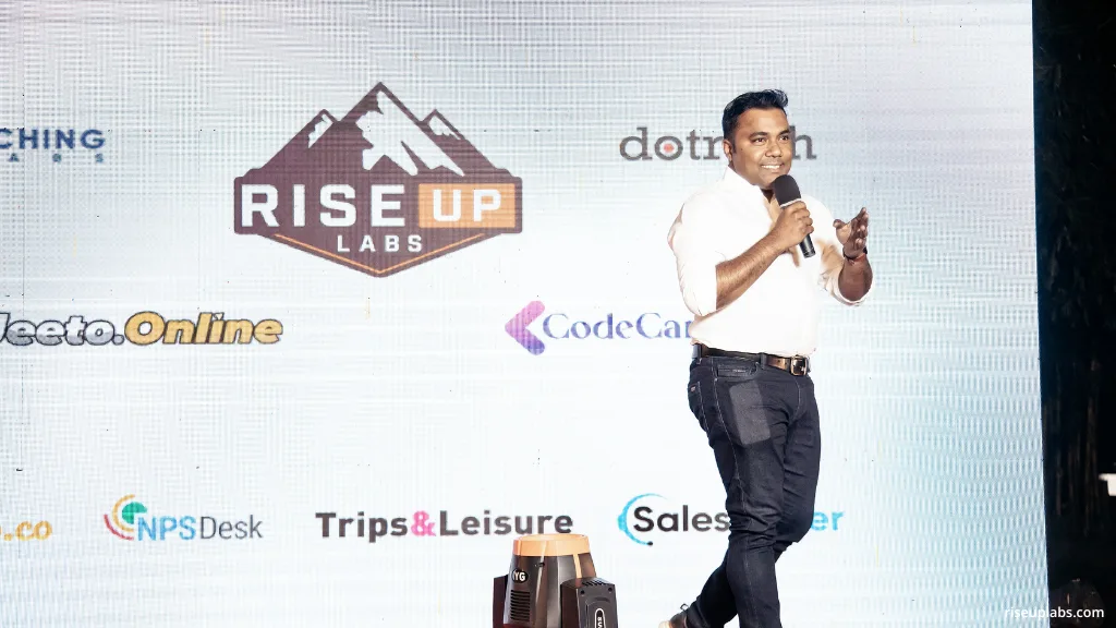 Image of CEO Mr. Ershadul Hoque Showcasing Riseup Labs' Success at Spotlights Event