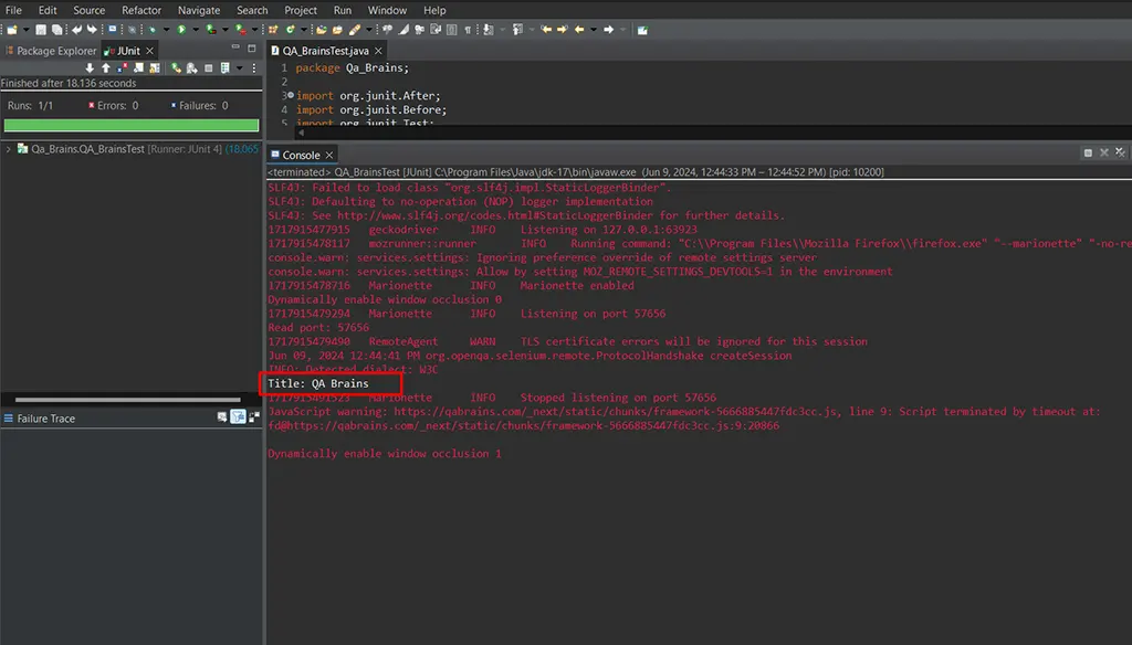 Junit Test QA Brains