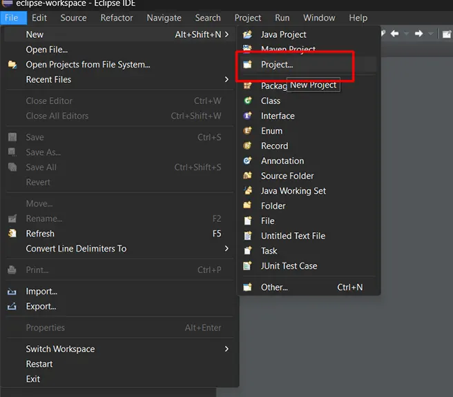 Navigate to the New Maven Project Wizard