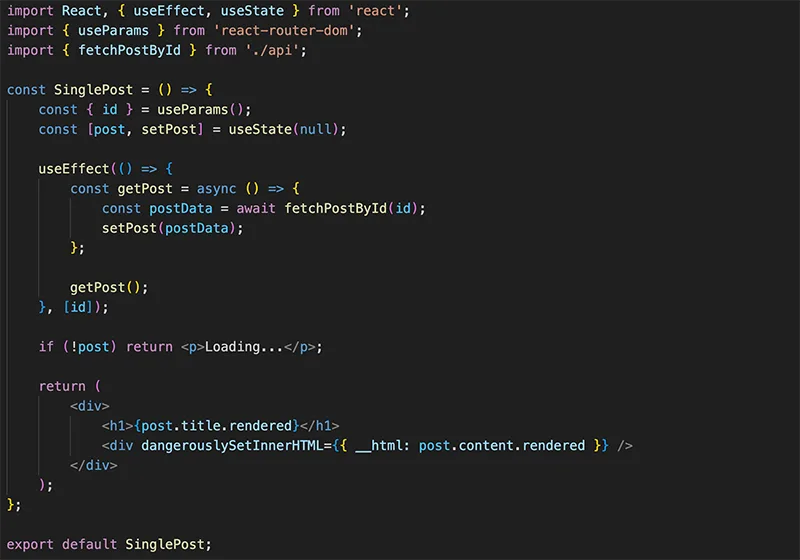 Single Post Component
