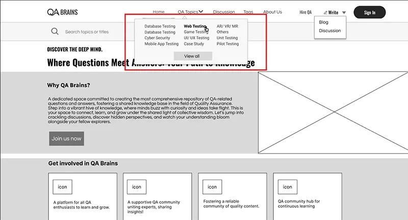Mega Menu for Categories (Extrinsic Cognitive Load)
