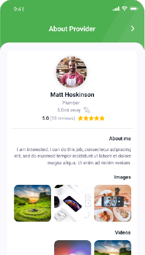 service provider profile overview